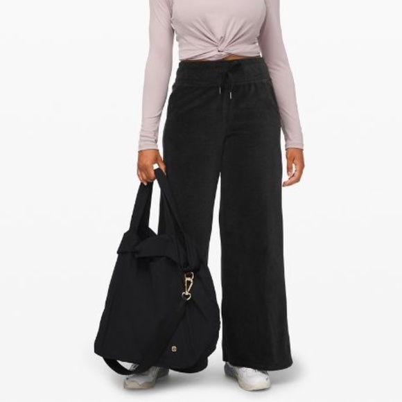 lululemon athletica Pants - Lululemon Morning Restore Wide Leg Pant Heathered Black